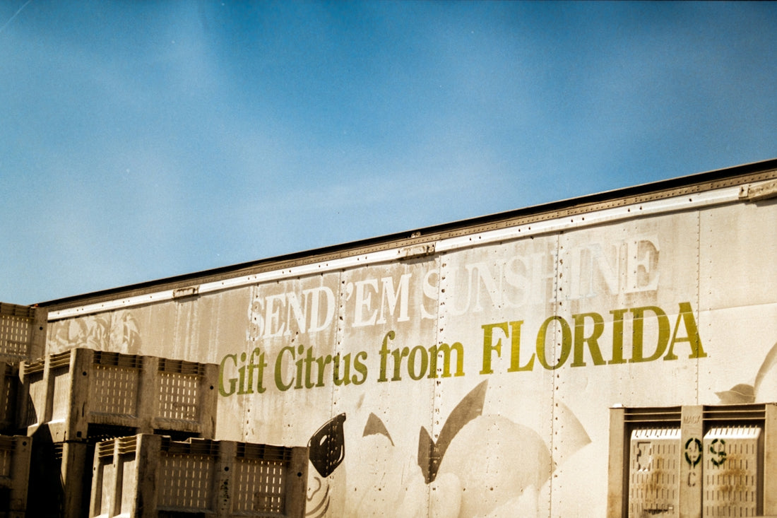Gift citrus from florida on a building